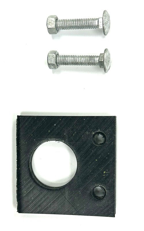 1-3/8" UHMW Black Shaft Hangers W/ 2 - 5/16 x 1-3/4" Galvanized Carriage Bolts & Nuts