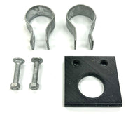 1-3/8" UHMW Black Shaft Hangers W/ 2 - 1-3/8" Brace Bands, 5/16 x 1-3/4" Galvanized Carriage Bolts & Nuts
