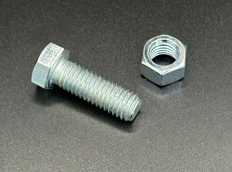 1/2" x 1-1/2"  Zinc Hex Bolt & Nut