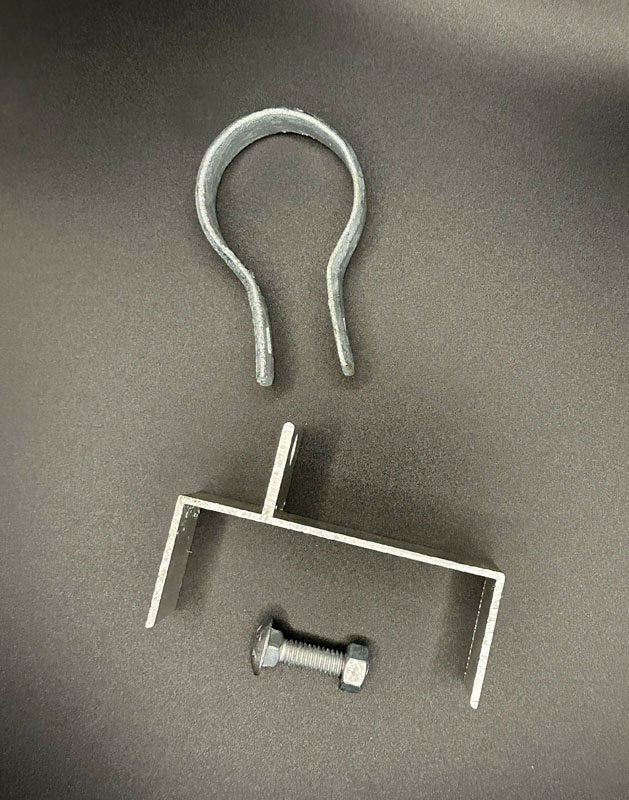 2" x 4" Framing Bracket for Round Tubing Houses w/ 2" Brace Band, 5/16" x 1-1/4" Galvanized Carriage Bolt & Nut